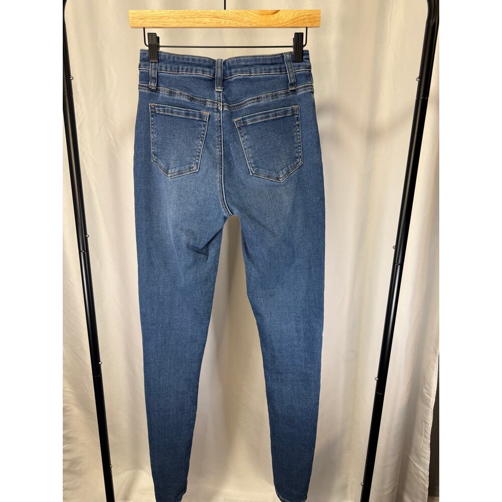 Alloy Apparel Women’s Skinny Jeans Blue Stretch Denim 25" Waist Long Inseam - Picture 3 of 7